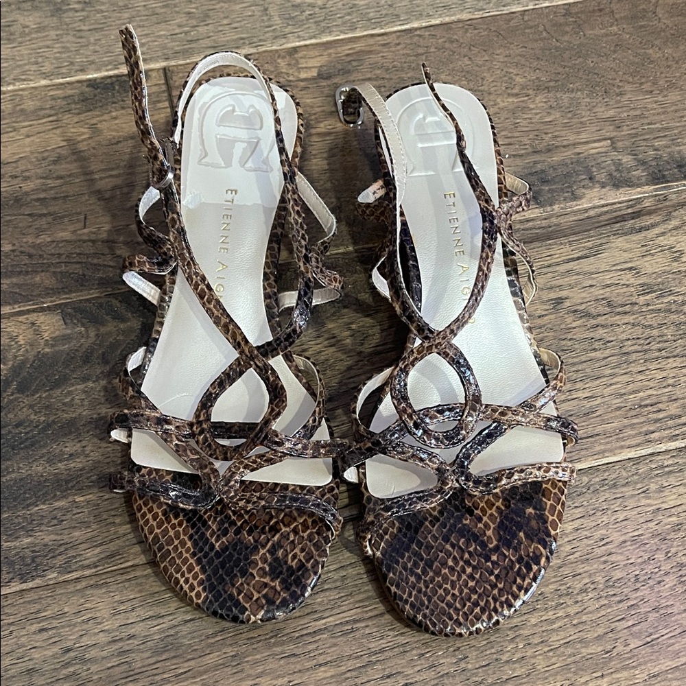 Etienne Aigner Brown Strappy Sandals